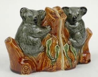 PAIR OF KOALA CERAMIC BOOKENDS ca 1960s