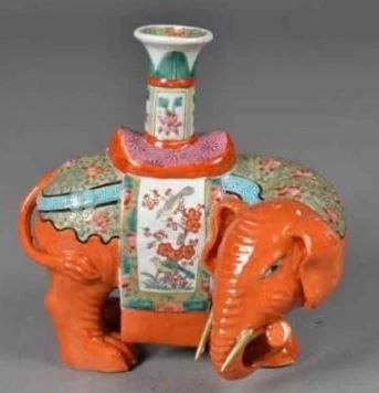 Chinese Porcelain Famille Rose Elephant Vase