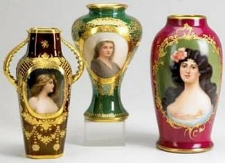 ROYAL VIENNA PORTRAIT VASES, early 20thC