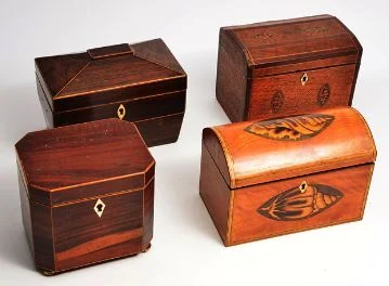 Antique Satinwood Tea Caddies