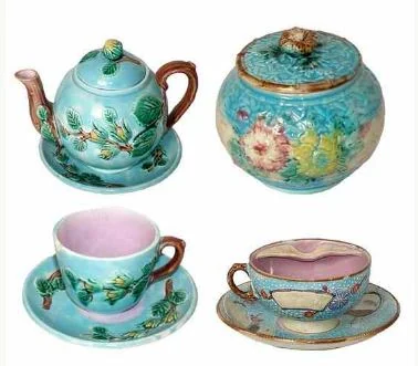 Collection of English Majolica Table Items